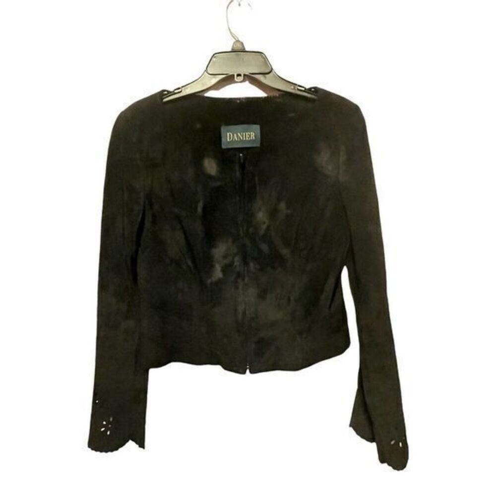 Danier Vintage 90s Genuine Sued Cropped Jacket Sleeve Cut outs Size 8/10
